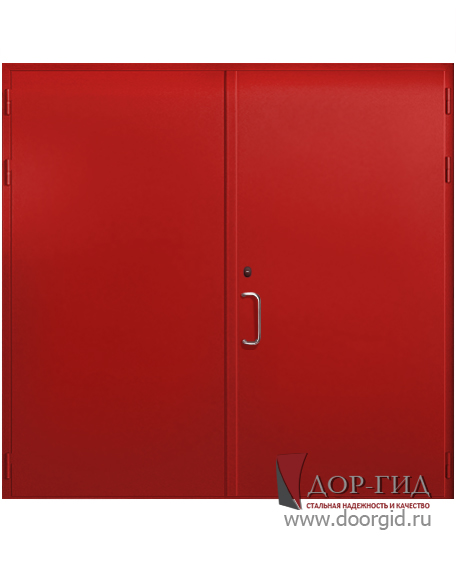 Противопожарные ворота RAL 3002 (с ручкой скобой)